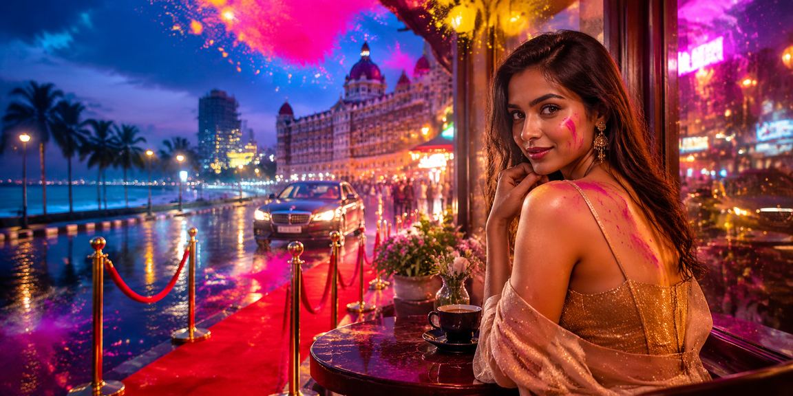 Celebration during Holi festival with online casino devices
